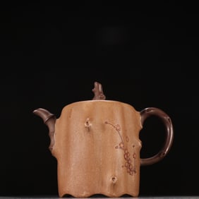 A Rare Purple Sands Plum flower Pattern Stump-Shaped Teapot