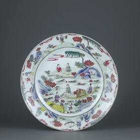 A Rare Famille-Rose Figure Story Pattern Plate