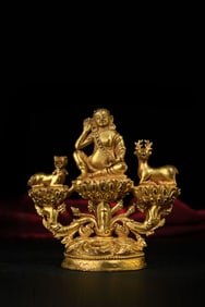 A Rare Gilt Bronze Milarepa