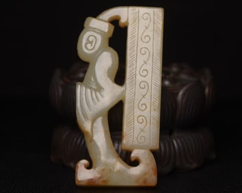 A Rare Hetian Jade Figures-Shaped jade pendant