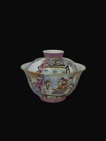 A Rare Enamel Figure and Story Pattern Bowl
