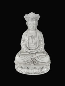 A Rare Blance-De-Chine Statue of Avalokitesvara