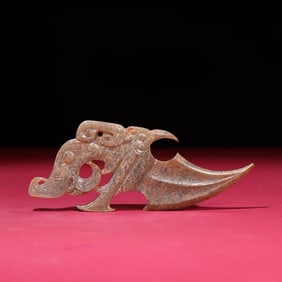 A Rare Archaic jade Dragon-ShapedKnife