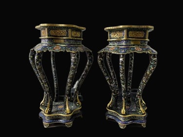 A pair of Rare Cloisonne Flower Stand