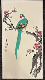 A Chinese Vertical Scroll Ink Painting of Flower on Paper,Modern Time of China,Wang Xuetao,without