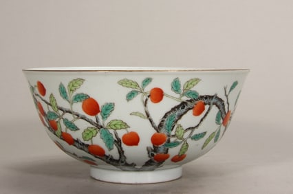 A Rare Famille-Rose Flower Pattern Bowl