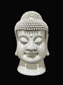A Rare Blance-De-Chine Buddha Head