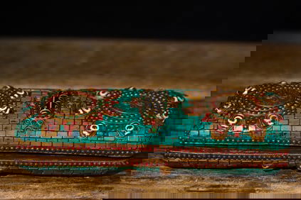 A Rare Inlaid Turquoise Buddhist Scripture