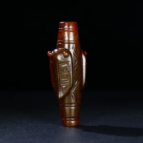 A Rare Hetian Jade Jade Cicada Lezi Bead