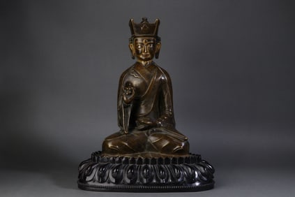 A Rare  Gilt Bronze Tibetan Buddha Statue