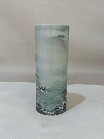 A Rare Seawater and Crane Pattern Brush Pot