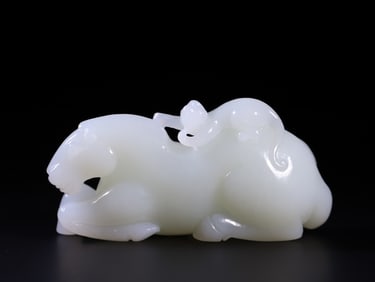 A Rare Hetian Jade Horse-Shaped Ornament
