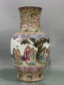 A Rare Enamel Color Figure Story Pattern Vase