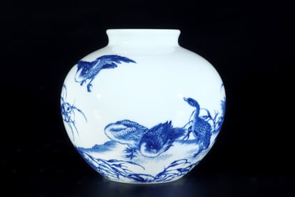 A Rare Blue and White Wild Goose Pattern Jar