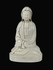 A Rare Blance-De-Chine Statue of Avalokitesvara