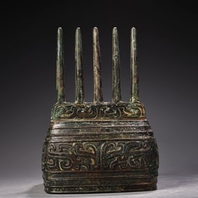 A Rare Bronze Five-pillar Utensil