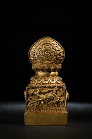 A Rare Gilt Bronze Seal