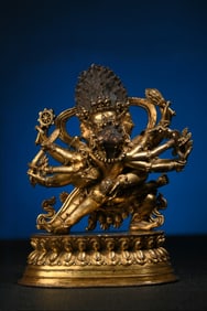 A Rare Gilt Bronze Mahakala Buddha