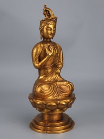 A Rare Gilt Bronze Buddha Statue