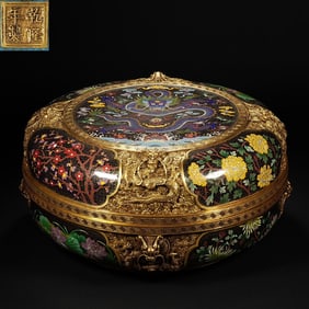 A Rare Cloisonne Dragon Pattern Covered BBuffalo