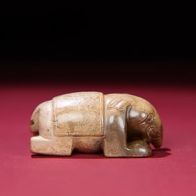 A Rare Hetian Jade Elephant Ornament