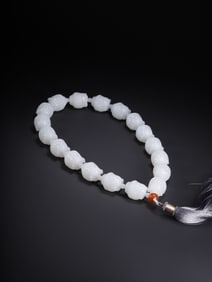 A Rare Hetian White Jade Necklace
