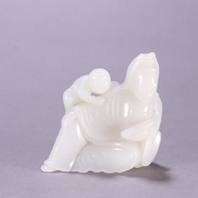A Rare  Hetian Jade Guanyin