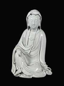 A Rare Blance-De-Chine Statue of Avalokitesvara
