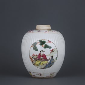 A Rare Famille-Rose Figure Story Pattern Jar