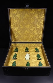 A Set of Rare Hetian jade Figure Ornaments