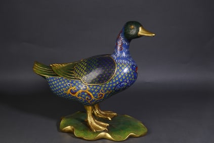 A Rare  Cloisonne Enamel Duck