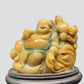 A Rare Shoushan Stone Figure Sculpture