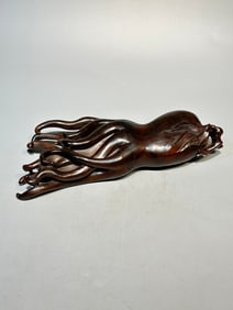 A Rare Huanghuali Wood Bergamot Ornament