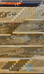 A Chinese Scroll Ink Painting of Horse on Silk