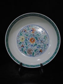 A Rare Doucai Lotus Pattern Plate