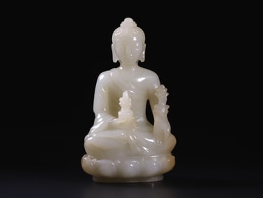 A Rare Hetian Jade Buddha statue Ornament