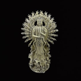 An Exquisite Blance-De-Chine Statue of Thousand-hand Guanyin