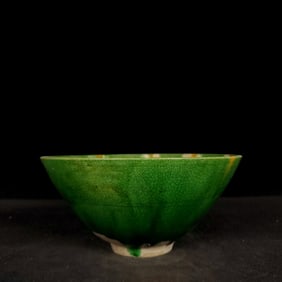 A Rare Liao Tri-Color Glazed Pottery Flower Pattern Bowl