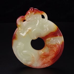 An Exquisite White Jade Dragon Pattern Pendant