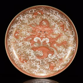 An Exquisite Famille-Rose Dragon Pattern Plate