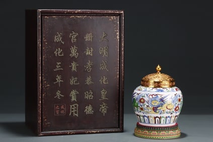 A Precious Doucai Lotus and Elephant Pattern Jar