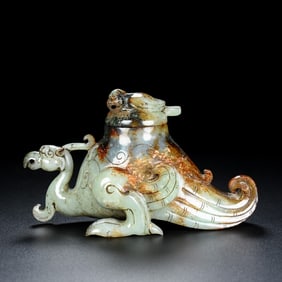 An Exquisite White Jade Phoenix-Shaped Censer