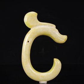 An Archaic Hongshan Culture Yellow Jade Pig and Dragon Ornament