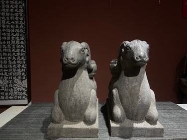 A Pair of Huge Sheep Ornaments