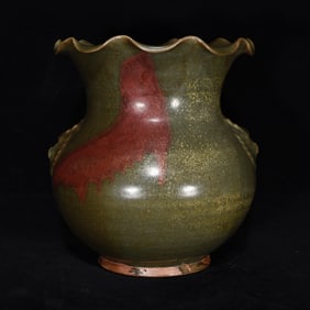An Exquisite Jun yao Beast-Ears Vase