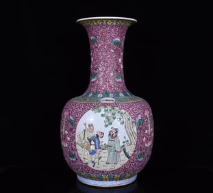 A Huge Famille-Rose Figure Pattern Vase