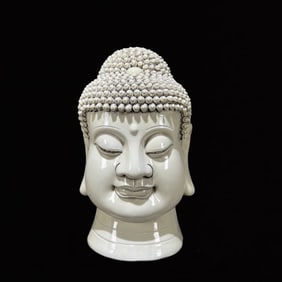 An Exquisite Blance-De-Chine Buddha-Head