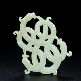 An Exquisite White Jade Dragon Pendant