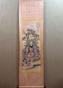 A Chinese Vertical Scroll Ink Painting of Figure on Paper,Tang Yin