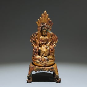 A Rare Gilt Bronze Buddha Statue Ornament